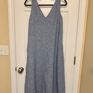 Mango Linen V neck Sleeveless Dress